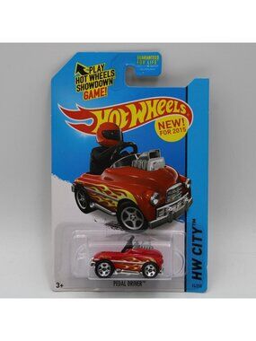 Hot Wheels Pedal Driver Car Red Flames New for 2015 HW City Surf Patrol 74/250